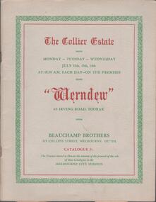 Book - AUCTION CATALOGUE: THE COLLIER ESTATE, 1954
