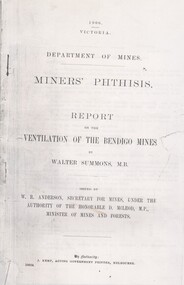 Document - HARRY BIGGS COLLECTION: REPORT ON VENTILATION OF BENDIGO MINES