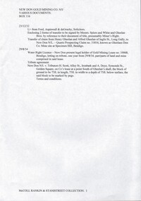 Document - MCCOLL, RANKIN AND STANISTREET COLLECTION: NEW DON NO LIABILITY, 1933/42