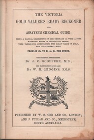 Book - MCCOLL, RANKIN AND STANISTREET COLLECTION: THE VICTORIA GOLD VALUERS READY RECKONER, 1853