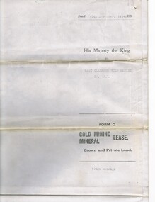 Document - MCCOLL, RANKIN AND STANISTREET COLLECTION: EAST CLARENCE GOLD MINING CO - LEASE 10026, 1934/35