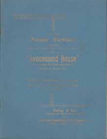 Book - AUCTION CATALOGUE - LANCEWOOD HOUSE, 1949