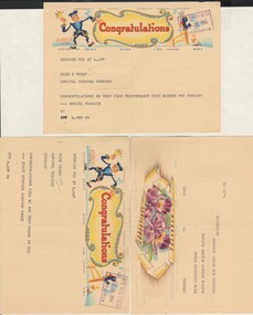 Document - GERTRUDE PERRY COLLECTION: CONGRATULATORY TELEGRAMS, 1955