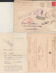 Document - GERTRUDE PERRY COLLECTION: INVITATION TO ROTARY BALL, 1938