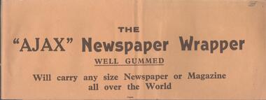 Ephemera - NEWSPAPER WRAPPERS, Unknown