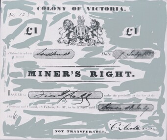 Negative - TOM PATULLO COLLECTION:  MINER'S RIGHT