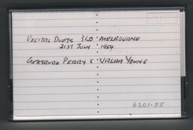 Audio - GERTRUDE PERRY COLLECTION: CASSETTE TAPE RECITAL DUETS, 1954