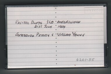 Audio - GERTRUDE PERRY COLLECTION: CASSETTE TAPE RECITAL DUETS, 1954