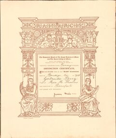 Document - GERTRUDE PERRY COLLECTION: MUSIC SCHOOL EXAMINATIONS CERTIFICATE, 1925