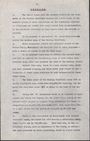 Document - MCCOLL, RANKIN AND STANISTREET COLLECTION: SUMMARY OF GOLD MINING, 1851 - 1915, 1917