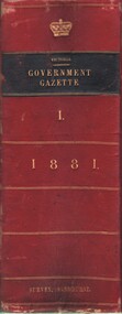 Book - MCCOLL, RANKIN AND STANISTREET COLLECTION: VICTORIAN GOVERNMENT GAZETTE, 1881