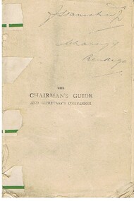 Book - MCCOLL, RANKIN AND STANISTREET COLLECTION: THE CHAIRMAN'S GUIDE & SECRETARY'S COMPANION