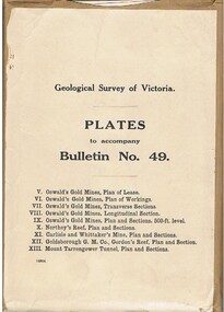 Book - MCCOLL, RANKIN AND STANISTREET COLLECTION: PLATES TO ACCOMPANY BULLETIN NO.49 MALDON GEOLOGICAL SURVEY OF VICTORIA