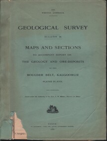 Document - MCCOLL, RANKIN AND STANISTREET COLLECTION:  MAPS AND SECTIONS KALGOORLIE, 1929