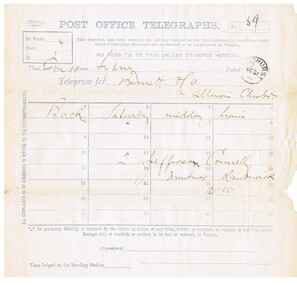 Document - CONNELLY, TATCHELL, DUNLOP COLLECTION: LEGAL PAPERS, 1886