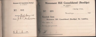Document - MCCOLL, RANKIN AND STANISTREET COLLECTION: RECEIPT BOOK
