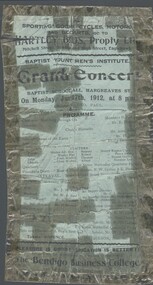 Document - WES HARRY COLLECTION: BAPTIST GRAND CONCERT, 1912