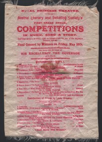 Document - WES HARRY COLLECTION: COMPETITIONS PROGRAMME, 1897