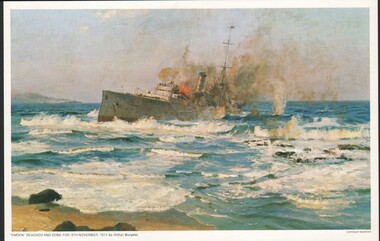 Postcard - WES HARRY COLLECTION: SINKING OF THE EMDEN