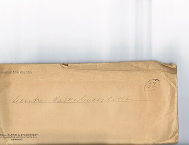 Document - MCCOLL, RANKIN AND STANISTREET COLLECTION: CENTRAL WATTLE GULLY, 1937