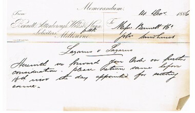 Document - CONNELLY, TATCHELL, DUNLOP COLLECTION: LEGAL PAPERS, 1886