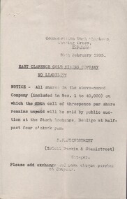 Document - MCCOLL, RANKIN AND STANISTREET COLLECTION: CONTRACT OF SALE, 1935/40