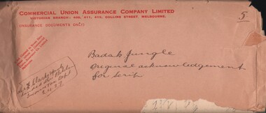 Document - MCCOLL, RANKIN AND STANISTREET COLLECTION:  BADAK JUNGLE - ORIGINAL ACKNOWLEDGEMENT - FOR SCRIP, 1927