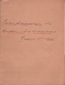 Document - MCCOLL, RANKIN AND STANISTREET COLLECTION:  GOLDEN CARSHALTON N/L