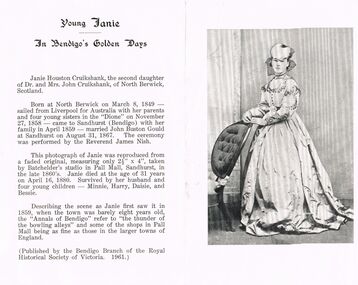 Document - YOUNG JANIE: IN BENDIGO'S GOLDEN DAYS''