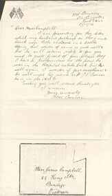 Document - LETTER RE MESSAGE IN BOTTLE: PTE. ARTHUR SWANICK