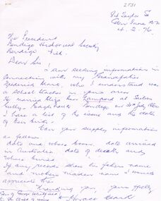 Document - CORRESPONDENCE: RE FREDERICK CLARK