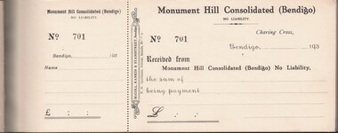 Document - MCCOLL, RANKIN AND STANISTREET COLLECTION:  RECEIPT BOOK