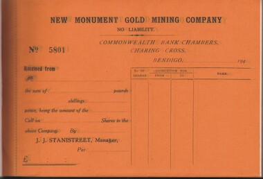 Document - MCCOLL, RANKIN AND STANISTREET: COLLECTION: RECEIPT BOOK