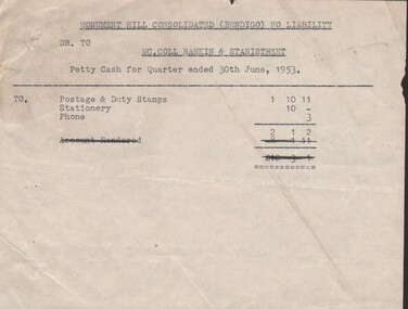 Document - MCCOLL, RANKIN AND STANISTREET COLLECTION: MISCELLANEOUS PAPERS