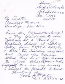 Document - CORRESPONDENCE RE: JOSEPH & MARY CADOGEN