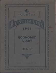 Document - MCCOLL, RANKIN AND STANISTREET COLLECTION: ECONOMIC DIARY 1941, 1941