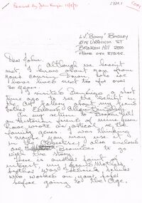 Document - BINDLEY FAMILY: CORRESPONDENCE