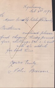 Document - CONNELLY, TATCHELL, DUNLOP COLLECTION: LEGAL PAPERS, 1896