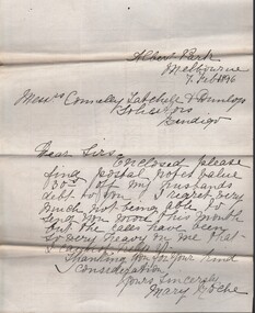 Document - CONNELLY, TATCHELL, DUNLOP COLLECTION: LEGAL PAPERS, 1896