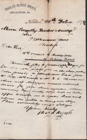 Document - CONNELLY, TATCHELL, DUNLOP COLLECTION: LEGAL PAPERS, 1896