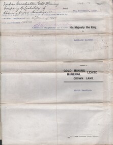 Document - MCCOLL, RANKIN AND STANISTREET COLLECTION: FORBES CARSHALTON - MINING LEASE 11015 BENDIGO, 1939