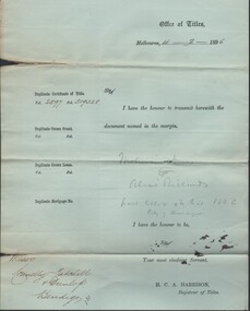 Document - CONNELLY, TATCHELL, DUNLOP COLLECTION: LEGAL PAPERS, 1896