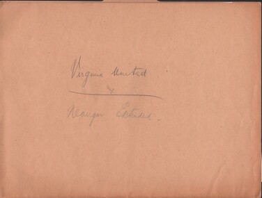 Document - MCCOLL, RANKIN AND STANISTREET COLLECTION: NEANGER EXTENDED AND VIRGINIA UNITED, 1933/1936