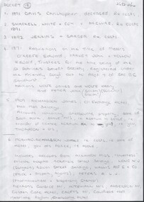 Document - CONNELLY, TATCHELL, DUNLOP COLLECTION: LEGAL PAPERS, 1909 - 1910