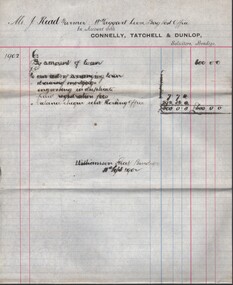 Document - CONNELLY, TATCHELL, DUNLOP COLLECTION: LEGAL PAPERS, 1889 - 1910
