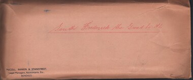 Document - MCCOLL, RANKIN AND STANISTREET COLLECTION:  SOUTH FREDERICK THE GREAT CO NL, 1934