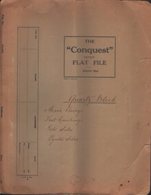 Document - MCCOLL, RANKIN AND STANISTREET COLLECTION: QUARTZ BLOCK MINE TARADALE, 1935/41