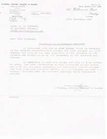 Document - CONNELLY, TATCHELL, DUNLOP COLLECTION: ACCOUNTS, 15/11/1960