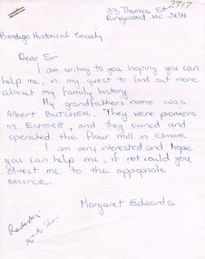 Document - CORRESPONDENCE RE: BUTCHER, ALBERT