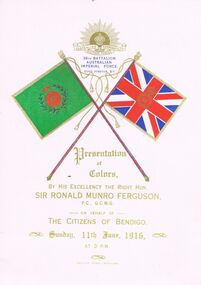 Document - PRESENTATION OF COLORS, 1916